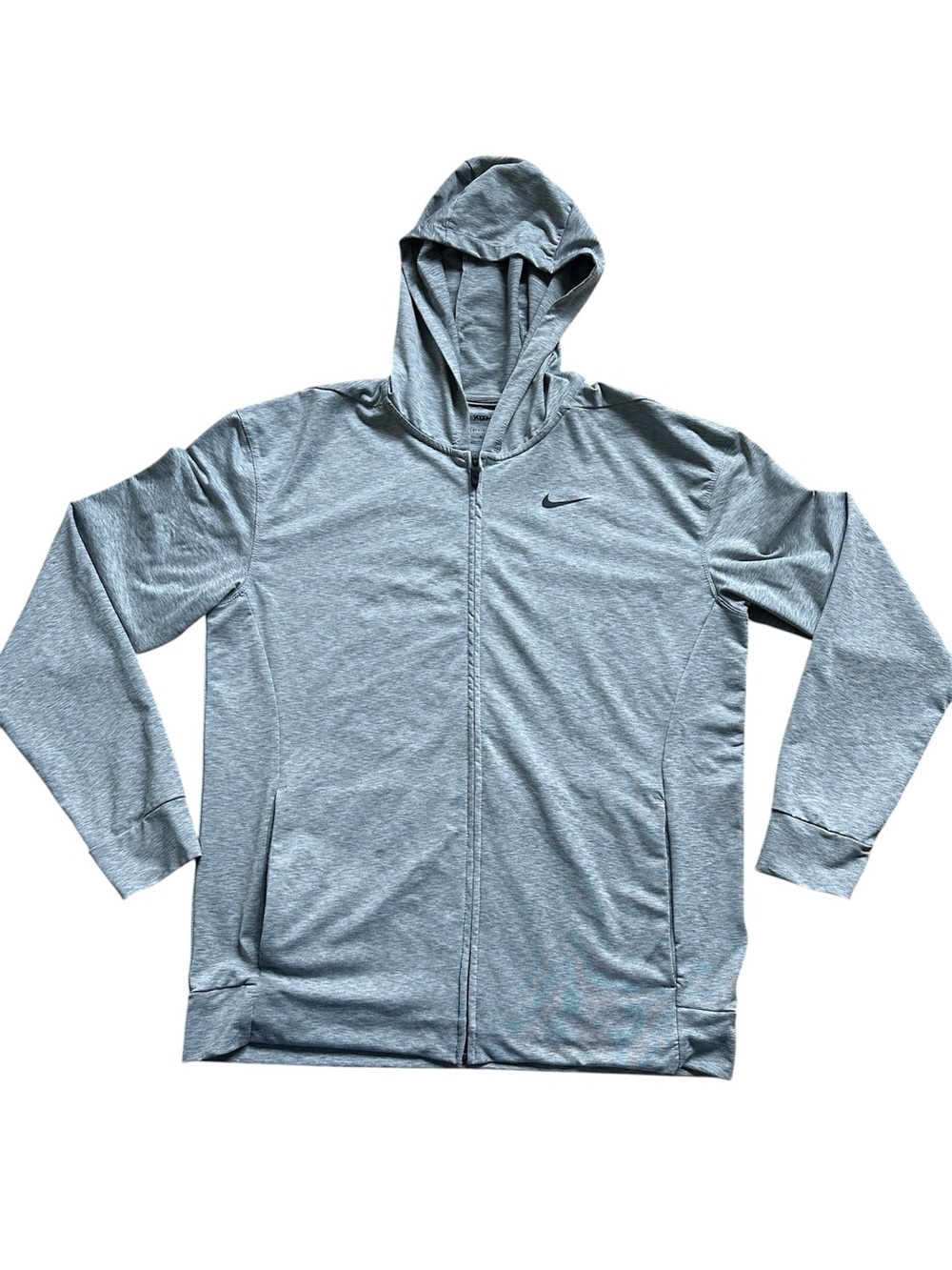 Nike Dri-FIT Full Zip Hoodie Men’s Medium Gray Athletic Training Jacket